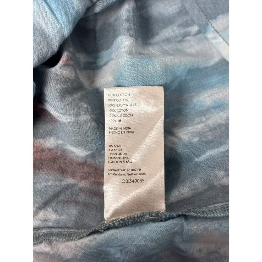 Anthropologie Top XL Womens Pilcro Gray Dyed Brushstroke Cotton Tunic Shirt_8